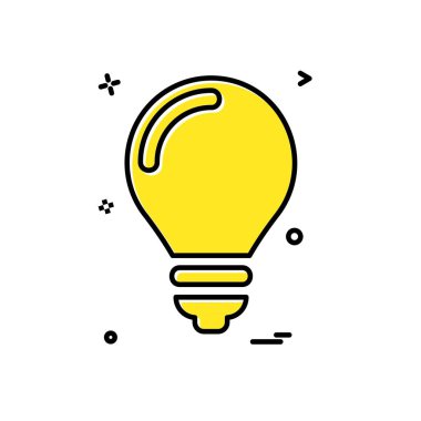 Ampul simgesi tasarım, renkli vektör çizim