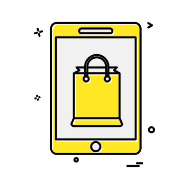 Mobil alışveriş simge tasarlamak vektör