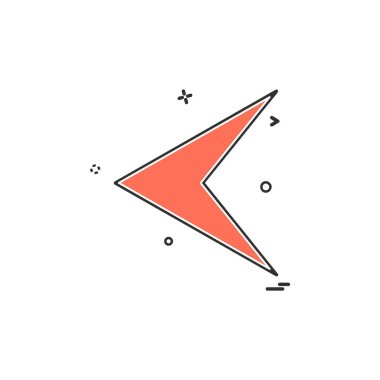 Sol ok simgesi tasarım vektörü