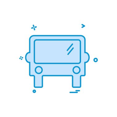 Otobüs simgesi tasarım, renkli vektör çizim