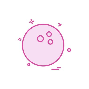 Bowling simgesi tasarım, renkli vektör çizim