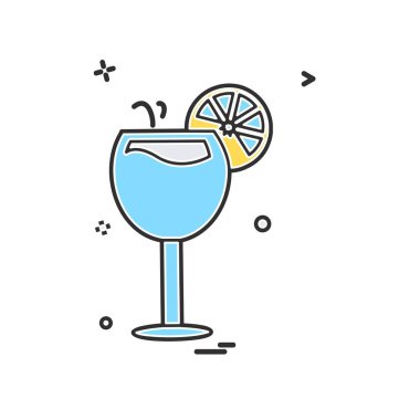 İçki simgesi tasarım, renkli vektör çizim 