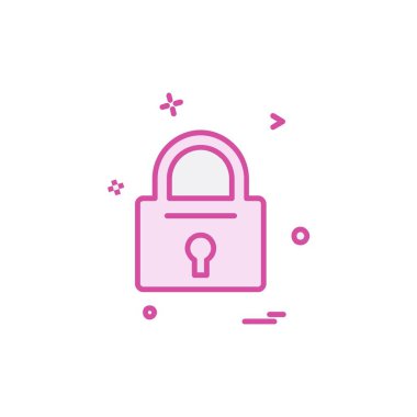 kilit düz simge vektör çizim 