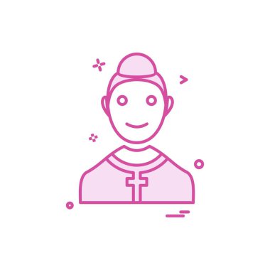 Hıristiyan kilise babası papaz ikon vektör tasarımı