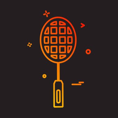 Badminton simge tasarlamak vektör