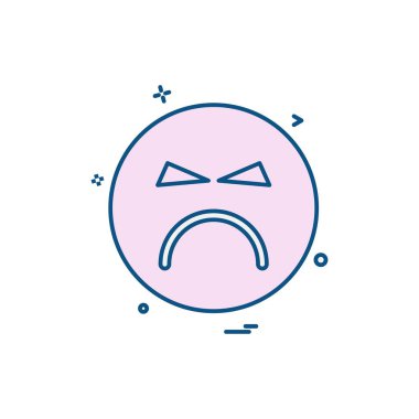 Emoji simgesi tasarım, renkli vektör çizim