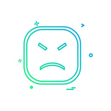 Üzgün emoji simgesi tasarım, renkli vektör çizim