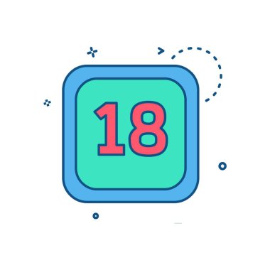 18 tarihi takvim simge tasarlamak vektör