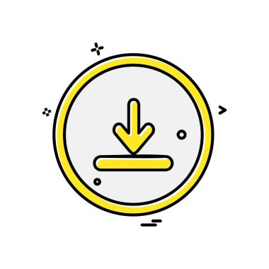 Aşağı ok simgesi tasarım vektörü