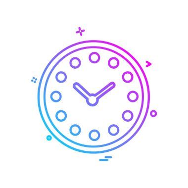 saat düz ikon vektör illüstrasyonu 