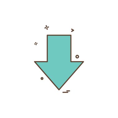 Aşağı ok simgesi tasarım vektörü