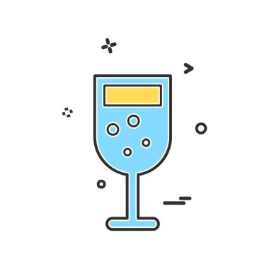 İçki simgesi tasarım, renkli vektör çizim 