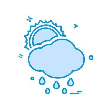 Bulut simgesi tasarım, renkli vektör çizim