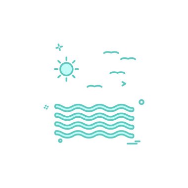 Deniz simgesi tasarım vektörü