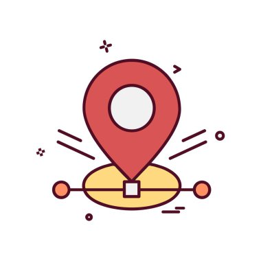 Gezinti simgesi tasarım, renkli vektör çizim