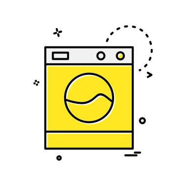 Çamaşır makinesi simgesi tasarım vektörü
