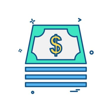 Dolar simgesi tasarım, renkli vektör çizim