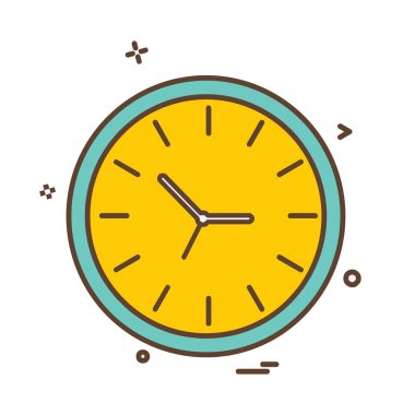 saat düz ikon vektör illüstrasyonu 