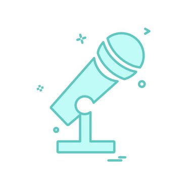 Mikrofon simgesi tasarım, renkli vektör çizim