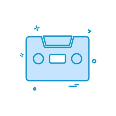 Casette simge tasarım vektörü
