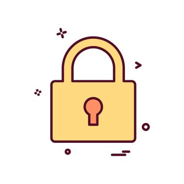 kilit düz simge vektör çizim 