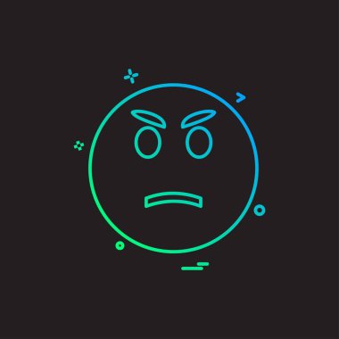 Emoji simgesi tasarım, renkli vektör çizim