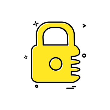 Kilit simgesi tasarım, vektör çizim