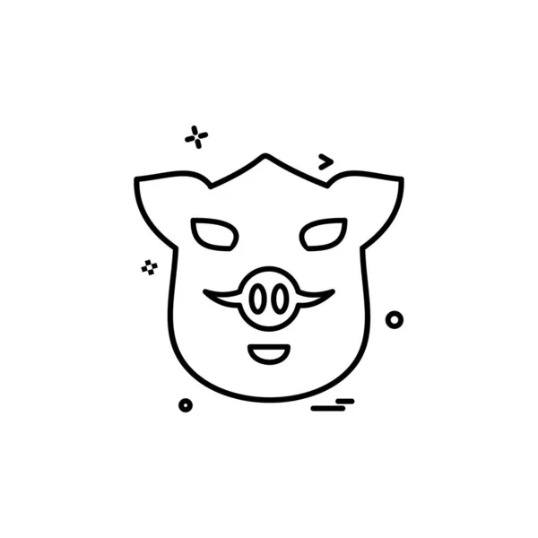 Pig Icon Design Colorful Vector Illustration — Stock Vector