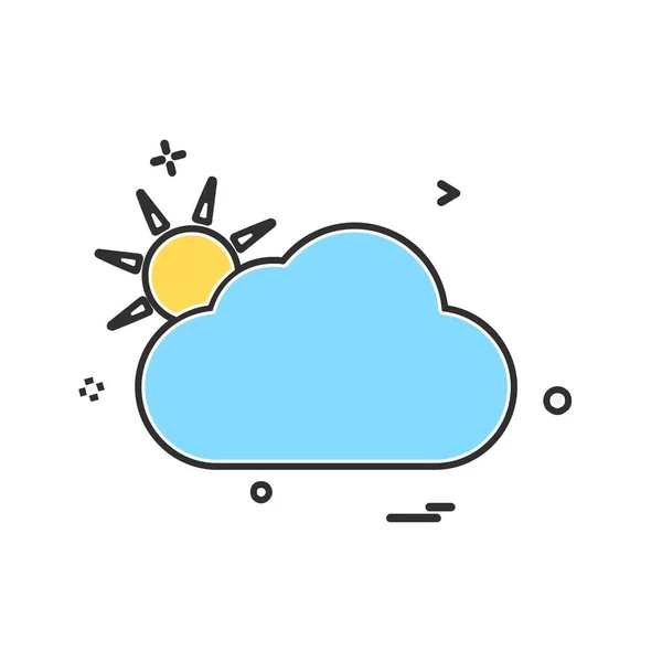 Wolke Icon Design Bunte Vektorillustration — Stockvektor