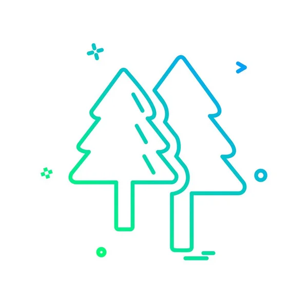 Árbol Navidad Icono Diseño Vector — Vector de stock