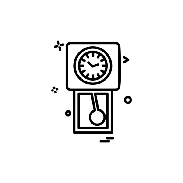 Reloj Icono Plano Vector Ilustración — Archivo Imágenes Vectoriales