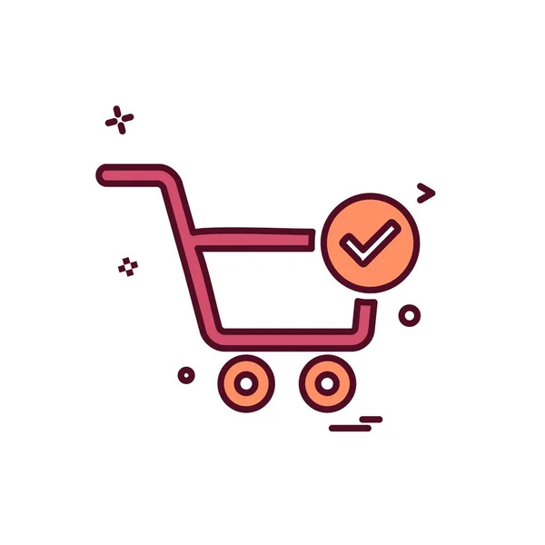 Cart Icon Design Colorful Vector Illustration — Stock Vector