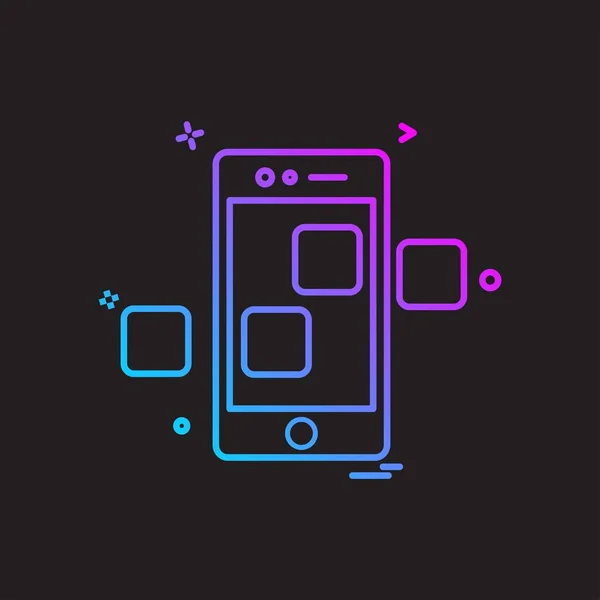 Smart Phone Icona Design Vettoriale — Vettoriale Stock