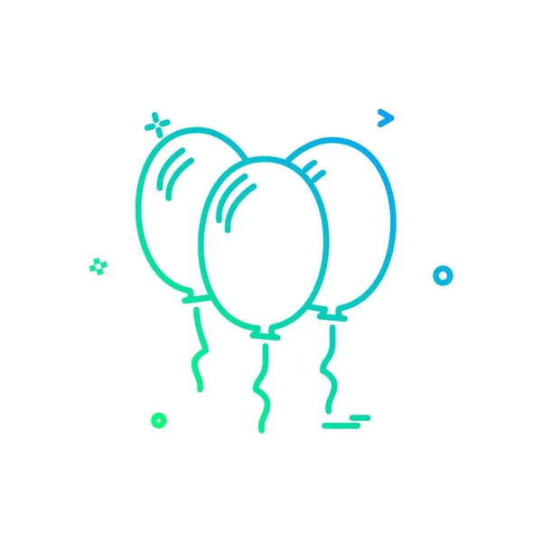 Globos Icono Diseño Colorido Vector Ilustración — Archivo Imágenes Vectoriales