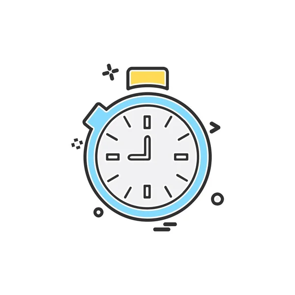 Uhr Flache Icon Vektor Illustration — Stockvektor