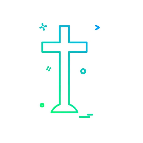 Cross Icon Design Vector — Stock Vector