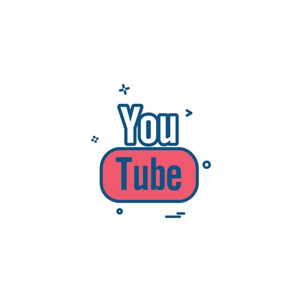 Vettore Disegno Icona Youtube — Vettoriale Stock
