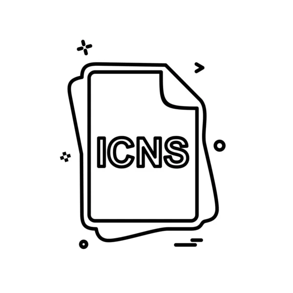 Icns Type Fichier Icon Design Vectoriel Illustration — Image vectorielle