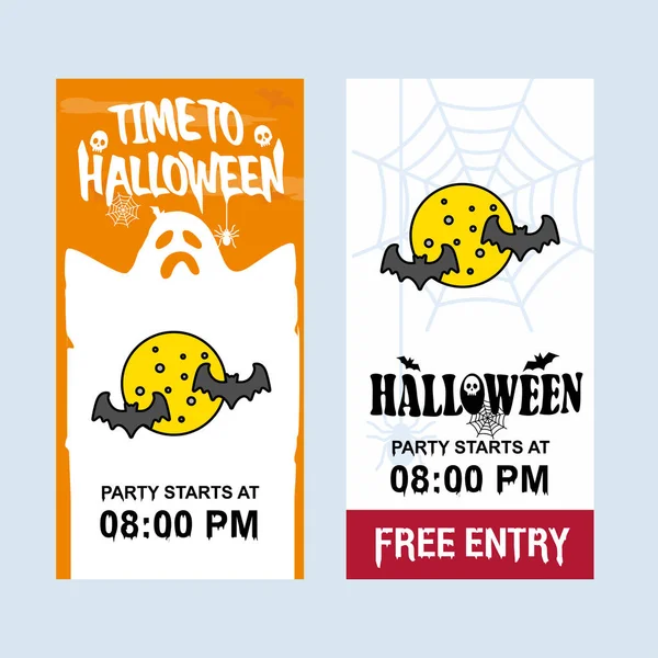 Feliz Halloween Invitación Diseño Con Vector Luna — Archivo Imágenes Vectoriales