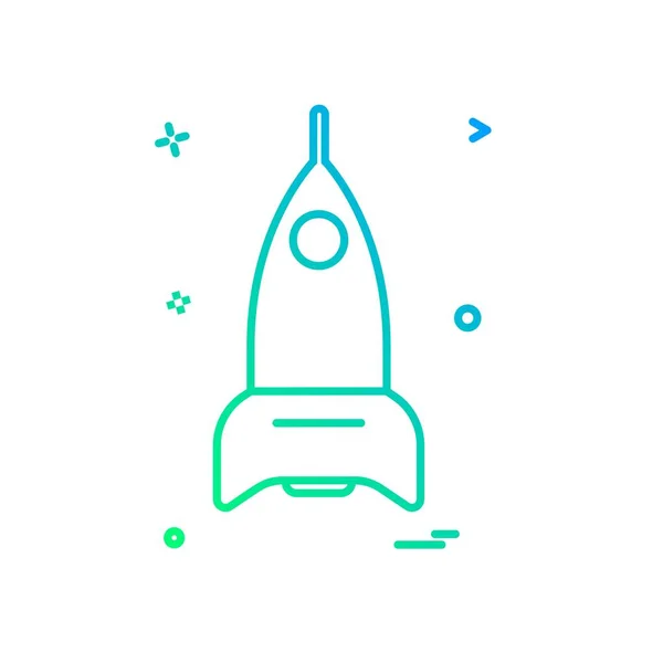Rocket Icon Design Illustrazione Vettoriale Colorata — Vettoriale Stock