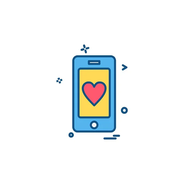 Вектор Дизайна Иконок Love Mobile — стоковый вектор