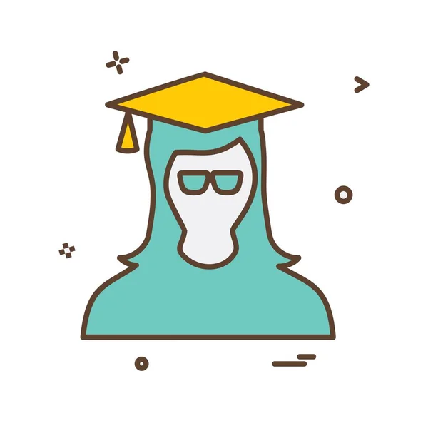 Estudiante Icono Diseño Vector — Vector de stock