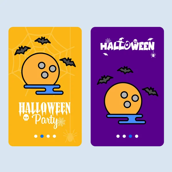 Happy Halloween Invitation Design Avec Illustration Vectorielle Lune — Image vectorielle