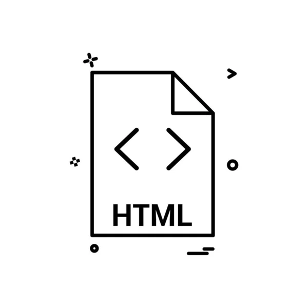 Extensión Archivo Html Formato Archivo Icon Vector Design — Archivo Imágenes Vectoriales