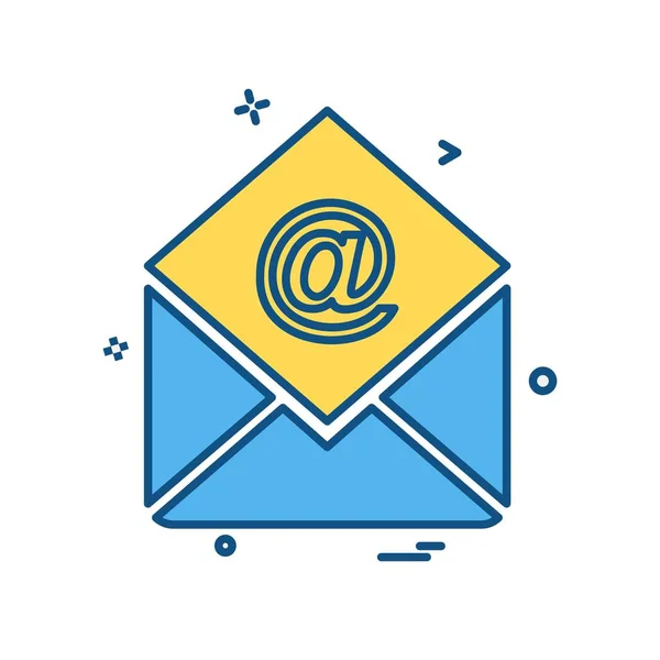 Mail Icon Design Bunte Vektorillustration — Stockvektor