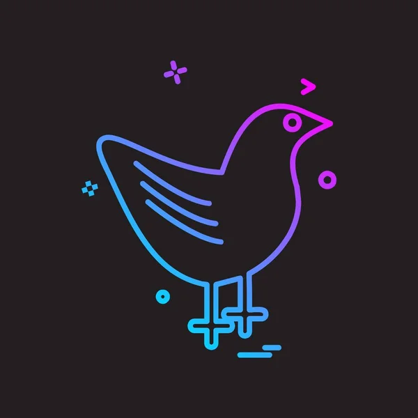 Desenho Ícone Pássaro Ilustração Vetorial Colorida — Vetor de Stock