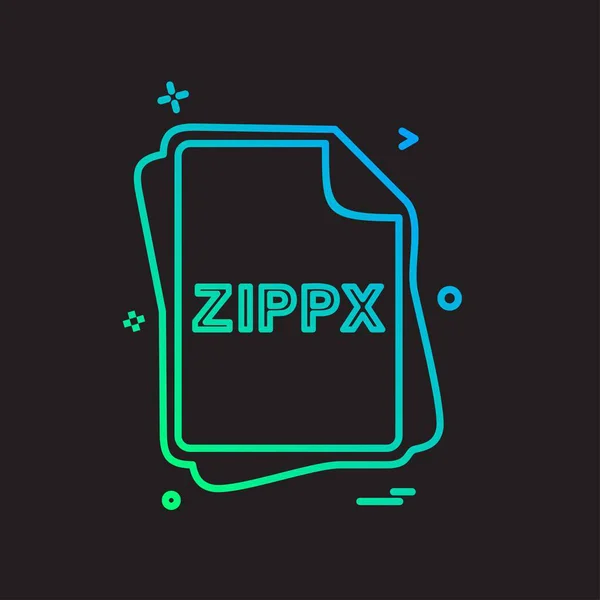 Zippx Fil Typ Ikon Design Vektor — Stock vektor