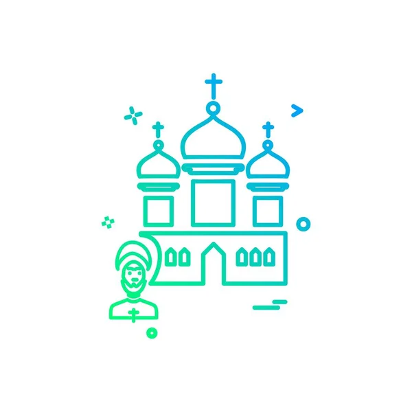 Temple Icon Design Vector — Stock Vector