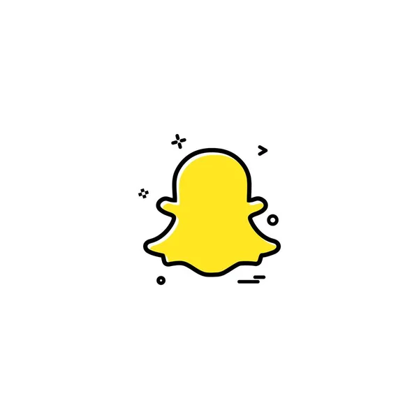 Vektor Desain Ikon Snapchat - Stok Vektor