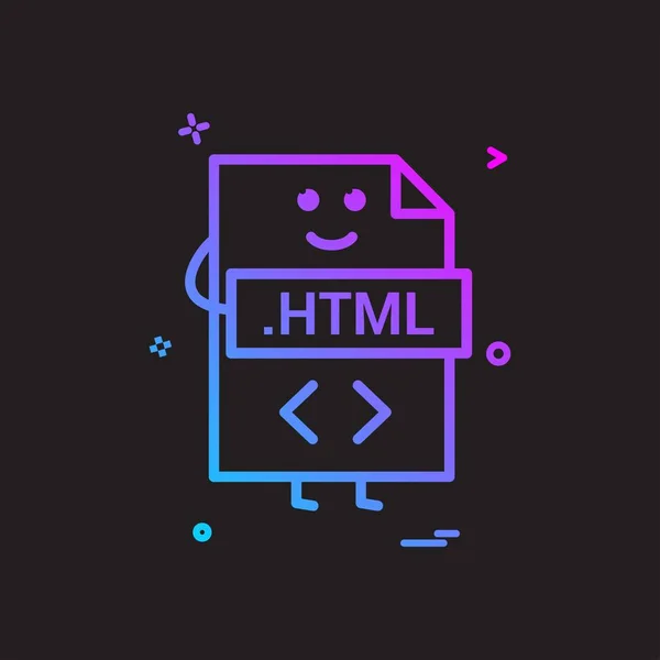 Computer Html Dateiformat Typ Symbol Vektor Design — Stockvektor